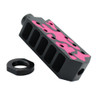 Tiger Rock Inc MBR62LONG-PNK-CAM+JN2 Tiger Rock Inc. MBR62LONG-PNK-CAM+JN2 CERAKOTE CAMO| AR-15/.223/5.56 Barrett Style "Tanker" Extended Length Muzzle Brake with Jam Nut| Black and Pink MBR62LONG-PNK-CAM+JN2