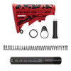 Tiger Rock Inc ST003M-RED-CAM+ST007M Tiger Rock Inc. ST003M-RED-CAM+ST007M CERAKOTE CAMO|AR-15 .223/5.56 Collapsible Carbine Stock - Black And Red| W/ 6-Position Buffer Tube Kit | Mil-Spec ST003M-RED-CAM+ST007M