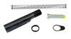 Tiger Rock Inc. ST007 223/5.56 Rifle M4 Six Position Buffer Tube Kit -Commercial, image showing buffer tube, buffer spring, spare buffer, and accessory parts for rifle upgrade.