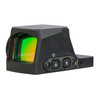 Sig Sauer SORX1300 ROMEO-X Enclosed Pro Circle Dot Sight, rugged black red dot optic with a colorful reticle display and control buttons for brightness adjustment.