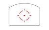 Trijicon - RMHD1-C-3200002 - Trijicon RMR HD Adjustable 55/3.25 MOA Black, image of the reticle display showing a red illuminated aiming point with target markings.