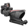 Trijicon - TA31-D-100549 - Trijicon Acog 4x32 Red Cv 223 W/rmr, Close-up of rifle scope with red dot reticle, mounted on a firearm