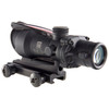 Trijicon - TA31F - Trijicon Acog 4x32 W Red Chev Flttp, a tactical rifle scope with a black finish, equipped with a mount and adjustable knobs for precision aiming.