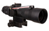 Trijicon TA33-C-400383 ACOG 3x30 Red Crosshair Optic, black compact rifle scope with a large objective lens, adjustment knobs, and mounting base