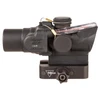 Trijicon - TA44-C-400330 - Trijicon Acog 1.5x16s Red Ring, riflescope with adjustable focusing, black finish, with mounting base and lens cover.