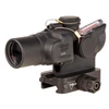 Trijicon Acog 1.5x16s Red Ring, product image of a tactical riflescope with black matte finish, mounted on a rail, featuring zoom and red ring reticle.