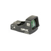 EOTECH EFLX Mini Reflex Sight, compact black sight with night vision compatibility and adjustable controls for precision targeting and aiming.