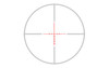 EOTECH VDX2-12SFBD1 2-12x Precision Rifle Scope with Vudu BD1 Reticle and Illuminated Turrets, image of the scope's reticle with red crosshairs and measurement markings.
