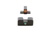 AmeriGlo FN-201 i-Dot Night Sights for FN Highpower - Quick and Easy Sight Alignment, Green and Orange Design, front and rear sights with glowing green and orange dots for improved visibility in low light conditions.