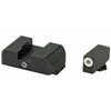 AmeriGlo GL-102 Tritium Night Sights for Glock 20, 21, 29 - Enhance Accuracy in Day & Night, close-up photo of the black sight set with white Tritium inserts for improved visibility.