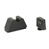 AmeriGlo GL-811 Tritium Night Sights for Glock MOS, 3XL Height with Black Rear and Green Front, handgun sight set with contrasting rear and illuminated front sights for improved target acquisition in low light conditions.