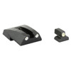 Meprolight 0117653101 Night Sights for S&W 1911 FS with Tru-Dot Technology, green/green, in low-light scenarios, shown with front and rear sights.