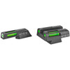 Hi-Viz CZN321 Tritium & LitePipe Sight Set for CZ 75/85/P-01, ultra bright night vision and all-steel durability, dark metal with green glow for enhanced target acquisition.