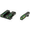 Hi-Viz GLN325 LiteWave H3 Tritium Night Sights for Glock, night sights with green tritium illumination, suitable for 9mm, .40 S&W, and .357 Sig models, designed for 24/7 visibility in low light conditions.