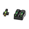 Hi-Viz KBN521 LiteWave H3 Tritium Sights for 1911 - Green Front and Rear Sights, all light conditions, 12-year warranty, featuring glow-in-the-dark green Tritium inserts for enhanced target visibility.