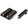 TRUGLO TFO Tritium Fiber Optic Handgun Sight, black handgun sight with green and yellow fiber optic illumination for improved day and night visibility.