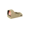 Shield Sights RMSC 8 MOA Glass Optic - FDE Finish, Durable Polycarbonate Lens with Superior Shock Resistance and Night Vision Compatibility, on white background.