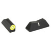 XS Sights GL-0011P-3Y DXW2 Big Dot Night Sights for Glock 42, 43, 43X, & 48 - Superior Low Light Visibility with Optic Yellow Front Dot, set of two black sight accessories with yellow front dot in a close-up image.