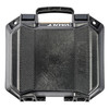 Pelican Vault VCV100-0060-BLK Gun Case - Rugged, Weather-Resistant Handgun Protection, front view of the black durable waterproof case with textured surface and secure latches.