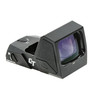 Crimson Trace Corporation Crimson Trace RAD Pro Electronic Sight - 5 MOA Red Dot Reflex Sight for Full Frame Pistols with Enhanced Grip and Automatic Brightness Adjustments, featuring a compact black design with a clear lens and adjustable controls.