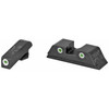 Trijicon GL01-600210 Night Sights - Superior Low-Light Target Acquisition for Pistols, black night sights with green glowing dots.