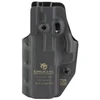 Crucial Concealment 1276, a premium ambidextrous IWB holster designed for secure everyday carry, shown in black with a textured surface and gold branding.