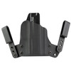 BlackPoint Tactical Mini WING IWB Holster Model 151956, black KYDEX and leather concealed carry holster for ultimate comfort and deep concealment, with adjustable retention and paddle attachments.