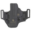 Crucial Concealment 1237 Covert OWB Holster - Adjustable Cant, Optic Compatible, Precision Bend for Comfortable Carry, image showing the black gun holster with mounting points and firearm retention features.