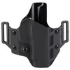 Crucial Concealment 1115 Covert OWB Holster - Adjustable Cant, Optic Compatible, 1.5 & 1.75 inch Belt Loops, black outer shell with adjustable retention screws and belt slots for concealed carry.