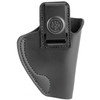 DeSantis Gunhide Insider Concealed Carry Holster - Model 031BA02Z0, a black leather holster with minimal bulk design, soft leather material, and deep cover clip for concealed carry.