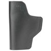 DeSantis Gunhide Insider® Concealment Holster - Minimal Bulk Design with Heavy-Duty Steel Clip, Black, showing a sleek, black leather concealed carry holster with reinforced stitching and a sturdy steel clip for secure attachment.
