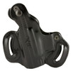 DeSantis Gunhide 085BA8JZ0 Premium Leather Holster, a black leather gun holster with adjustable tension and a two-slot design for secure fit, available in black or tan.