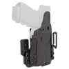 Mission First Tactical H5-GL-1-WL-7 Pro Series IWB Holster, a versatile inside and outside waistband carry holster with magnetic retention and tuckable clips, shown attached to a semi-automatic pistol.