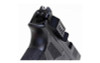 Techna Clip Springfield Hellcat Black, close-up image showing the accessory attached to a handgun's slide for convenient carrying and concealment.