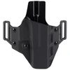 Crucial Concealment 1000 Covert OWB Holster - Adjustable Cant, Retention, and Optic Compatible for Ultimate Comfort and Concealment, black leather holster with adjustable straps and belt loops.