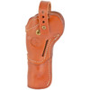 1791 Gunleather 1791 SA REVOLVER 5.5 CLASS BRN AMBI, leather gun holster in brown with white stitching and a stamped logo, designed for a revolver with a 5.5-inch barrel.