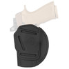 1791 Gunleather 4WH-6-SBL-R, black leather gun holster with 1791 Gunleather logo, designed for concealed carry of small firearms.
