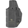 Crucial Concealment 1019 Covert IWB Holster - Ambidextrous, Adjustable, Optics-Compatible Concealed Carry Solution, black tactical holster with textured surface and clip for Glock 43X/Rail.