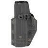 Crucial Concealment 1459 Covert IWB Holster - Ambidextrous, Adjustable Cant & Retention, Optic Compatible for Ultimate Concealment, showing a black, ergonomic design with attachment points for secure carry.