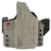 Safariland SL INCOGX STACCATO CS/C/P RDS LGT RH, tactical handgun holster with a gray camouflage pattern and black mounting system for right-handed draw.