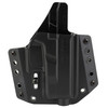 Bravo Concealment BC10-1003 Adaptive OWB Holster - Premium Outside Waistband Carry for Ultimate Concealment, black leather holster with adjustable attachments.