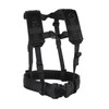 BLACKHAWK 35LBS1BK Load Bearing Suspenders, Military-Grade H-Harness with Drag Handle & Sternum Strap positioned to show black tactical load-bearing harness with adjustable straps, heavy-duty buckle, and side D-rings.