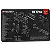 TEKMAT PISTOL MAT for H&K SP5K - Durable Thermoplastic Fiber & Neoprene Rubber with Parts Diagram