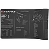 TekMat TEK-R44-AR15, gun cleaning mat with detailed diagram and parts list of an AR-15 rifle