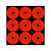 Birchwood Casey BC-33902 Self-Adhesive High-Contrast Shooting Targets for Rifles, Shotguns, Handguns & Archery - black and red targets with diamond-shaped centers for effective range practice and competitions.