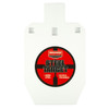 Birchwood Casey 1/3 IPSC SILHOUETTE TARGET WHT, a white steel silhouette target with a red and black label design for shooting practice.