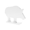 Birchwood Casey SILHOUETTE KNOCK OVER TARGETS, white silhouette target shaped like a pig with a flat base for shooting practice.