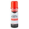 Birchwood Casey BC-44135 Premium Gun Care Oil, aerosol spray can of synthetic gun oil with red cap and white label, lubricates, cleans, and protects all metal surfaces, suitable for all climates.