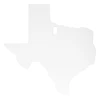 Birchwood Casey BC-47721 High-Visibility 3/8" AR500 Steel Shooting Targets, laser-cut steel target in the shape of Texas with a rectangular aim point in the center, designed for serious shooters.
