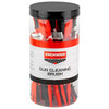 Birchwood Casey DUAL END NYLON BRUSHES 25 PK, a clear plastic container filled with red and black nylon cleaning brushes for guns.